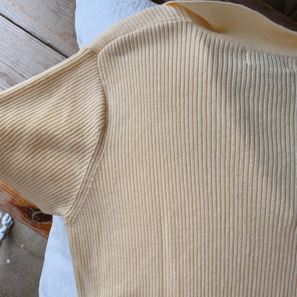 Vintage Yellow Short Sleeve Polo Top - Picture 13 of 13